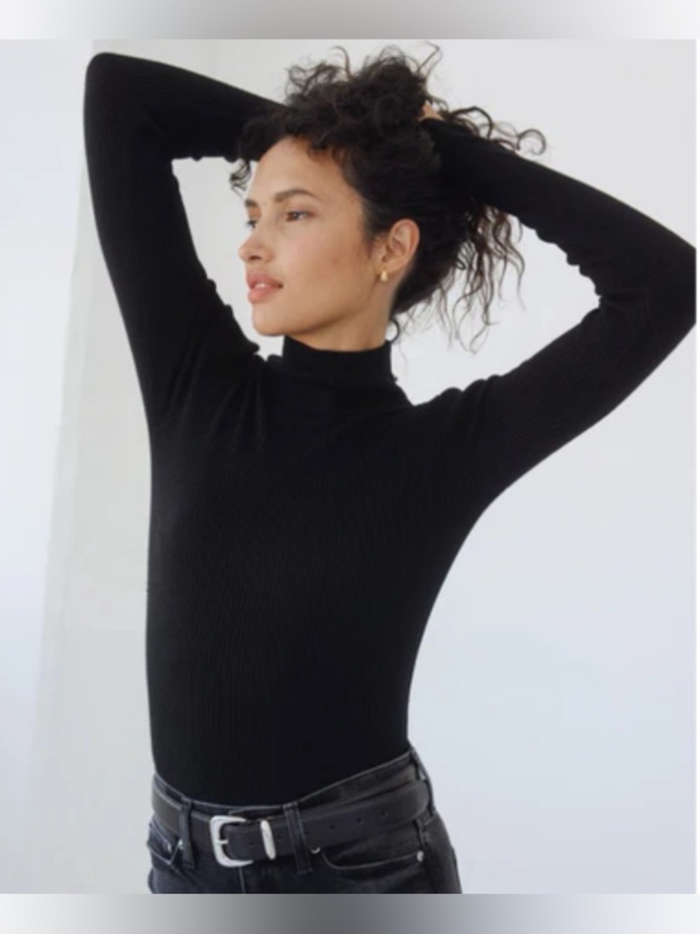 AYR Classic Black Ribbed Turtleneck Sweater